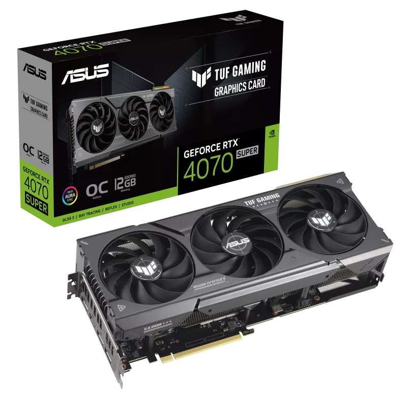 ASUS TUF Gaming GeForce RTX™ 4070 SUPER 12GB GDDR6X OC Edition Graphics Card ASUS TUF Gaming GeForce RTX™ 4070 SUPER 12GB GDDR6X OC Edition Graphics Card